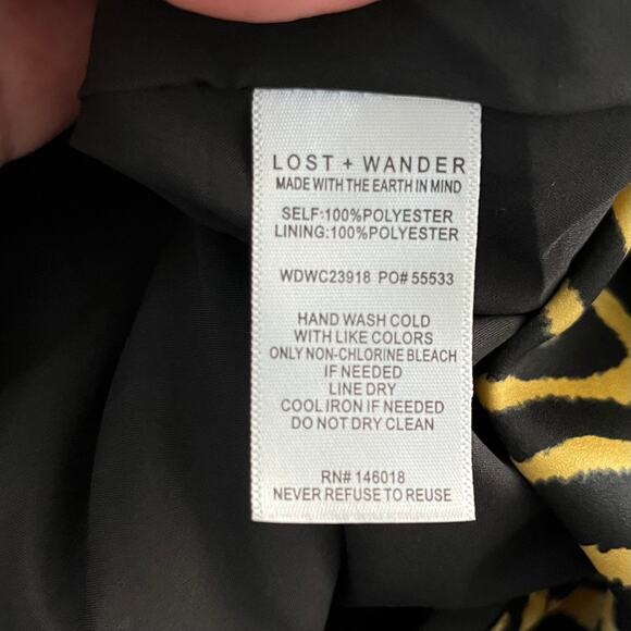 Lost + Wander Helena Sleeveless Black Tan Tiger V-Neck Midi Dress Small NWT - Picture 11 of 15